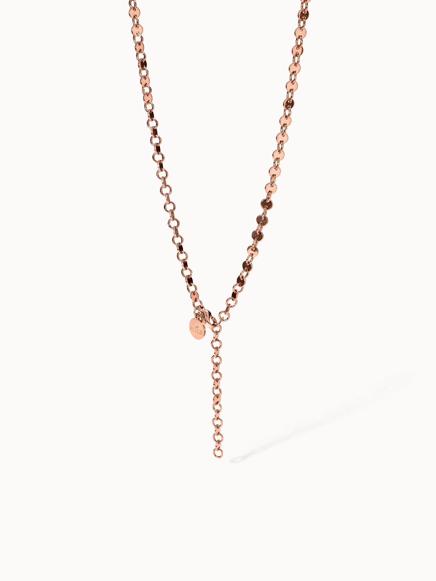 PURELEI Pure Kette Roségold verstellbar mit spiegeltem P-Anhänger, elegant und zeitlos, nickelfrei, minimalistisch gestaltet