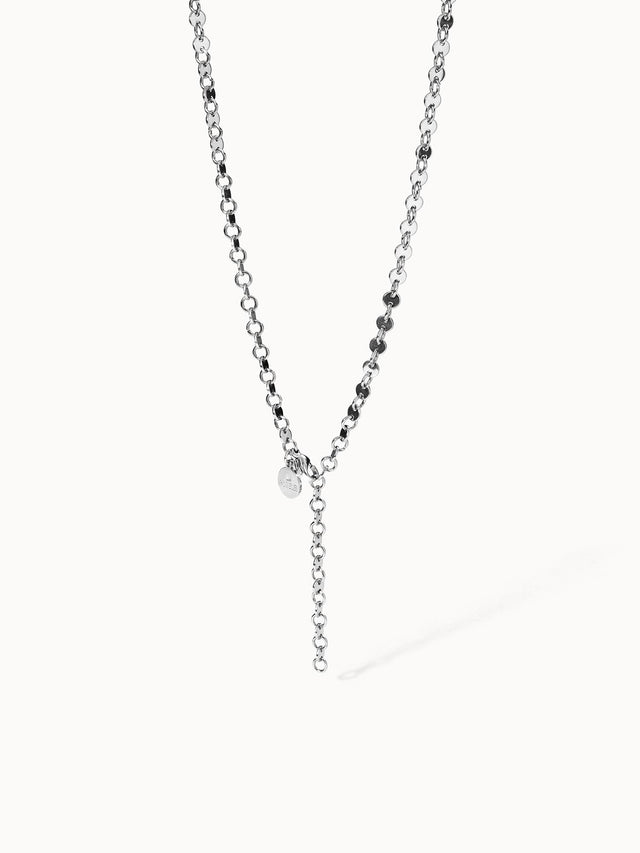 Purelei Pure Kette aus nickelfreiem Silber, verstellbar, modernes Y-Design mit feinem Spiegel-P, clean & elegant.