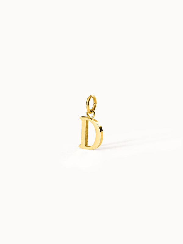 Purelei Pure D Charm goldener Edelstahl Anhänger Buchstabe D elegant minimalistisch, warm und zeitlos