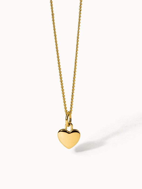 PURELEI Heart Charm Kette aus 18K vergoldetem Edelstahl mit zartem Herzanhänger, schlicht und elegant.
