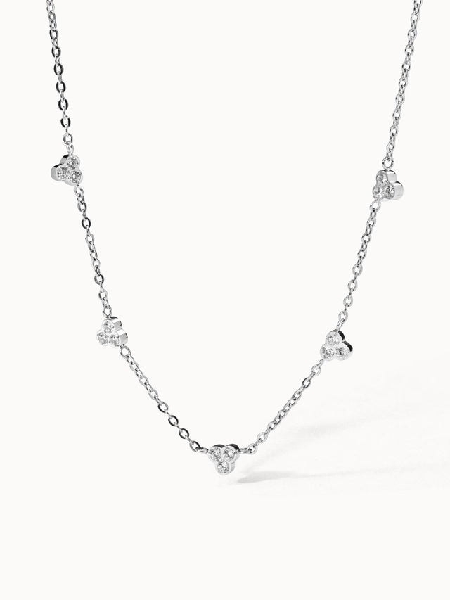 Amicizia Kette von PURELEI, filigrane silberne Edelstahlkette mit funkelnden weißen Zirkonia, elegant und zeitlos.