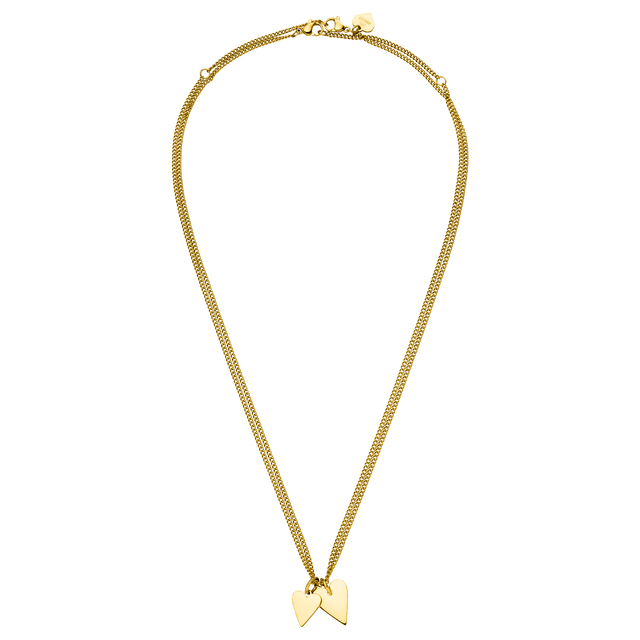 Goldene Kette mit Herz-Anhängern, elegant und feminin, von PURELEI.