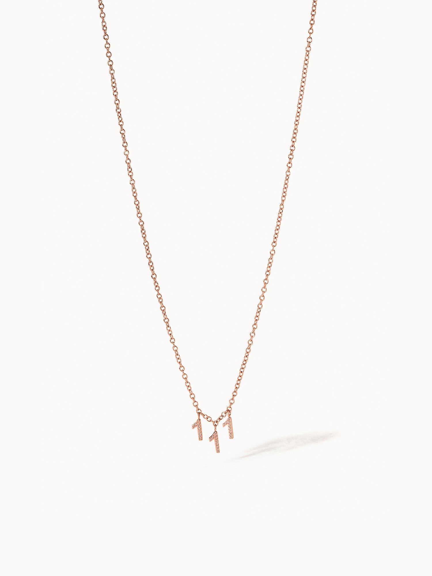 Roségoldene 111 Kette mit Zirkonia-Anhängern in Ankerkette, femininer Neubeginn, nickelfrei, Vicky