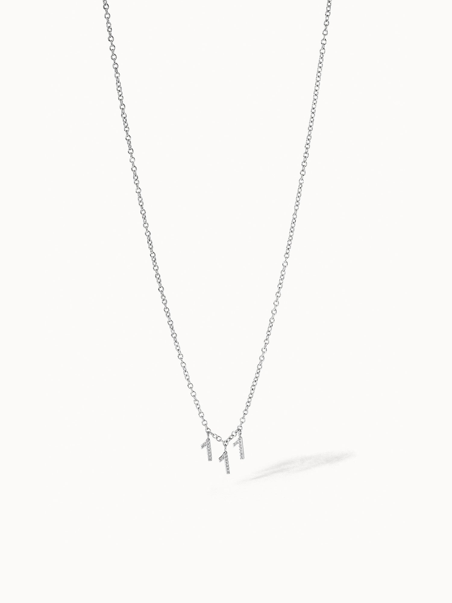 111 Kette mit zarten, nickelfreien Silberanhängern besetzt mit weißen Zirkonia, filigran und elegant, Vicky.