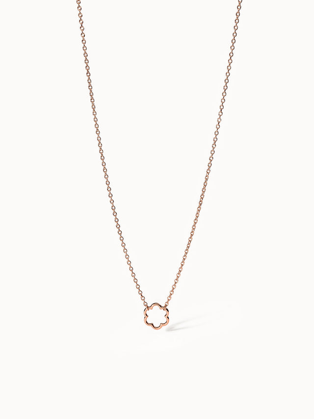 PURELEI Bloom Kette Roségold Edelstahl mit filigranem Blütenanhänger, elegant und feminin für Layering-Looks