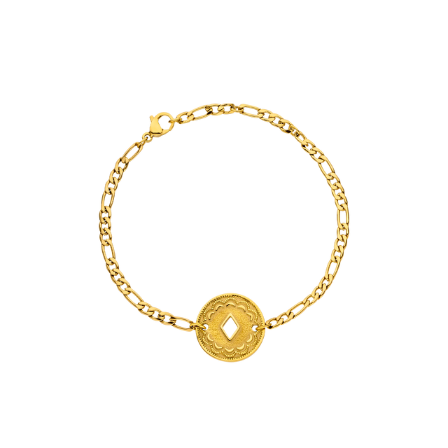 Lolani Armband von PURELEI, filigranes 18K Gold-Armband mit hawaiianischem Coin, elegant und zeitlos glänzend.