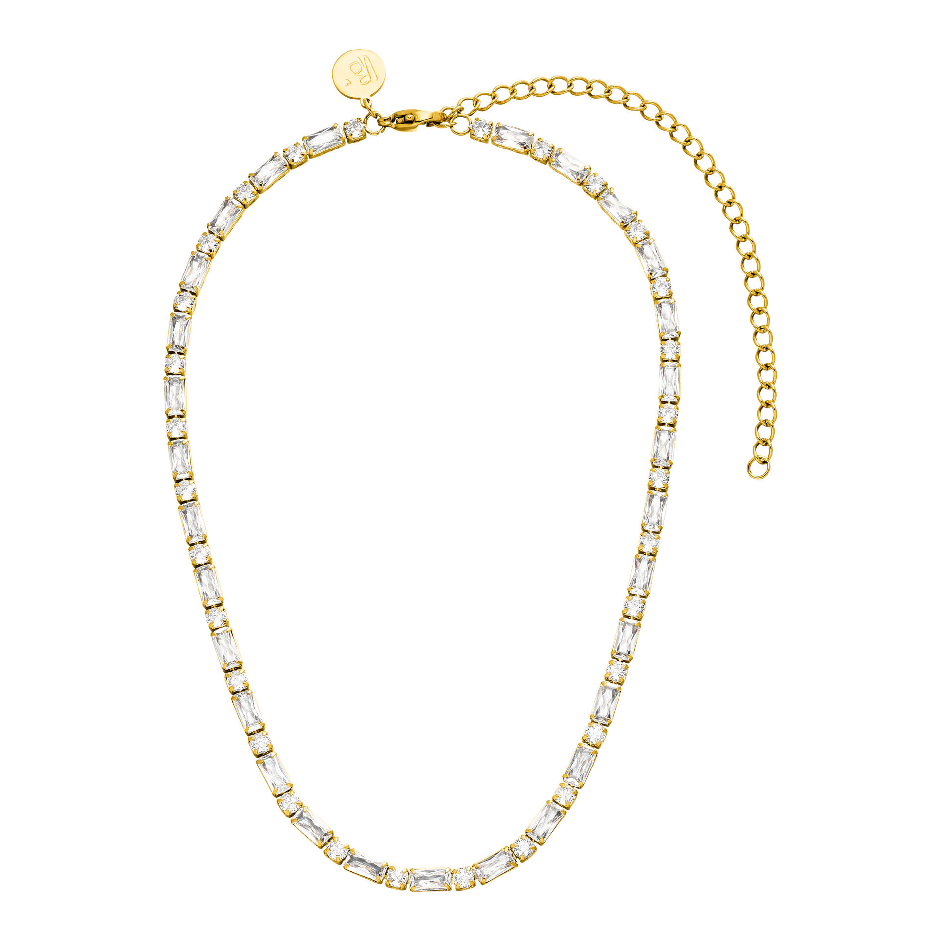 Goldene Kette mit klaren Steinen, elegant und strahlend, von PURELEI.