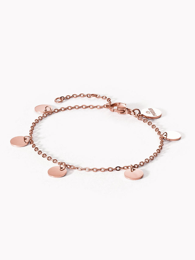 PURELEI Kalea Armband in Roségold mit kleinen Plättchen, zart und leicht, feminine Eleganz pur.