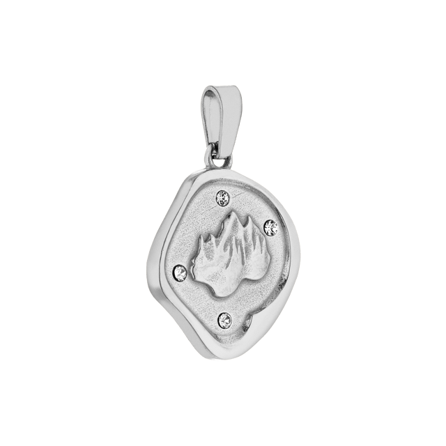 Silberner Anhänger mit Bergmotiv und funkelnden Akzenten von PURELEI, elegant und modern.