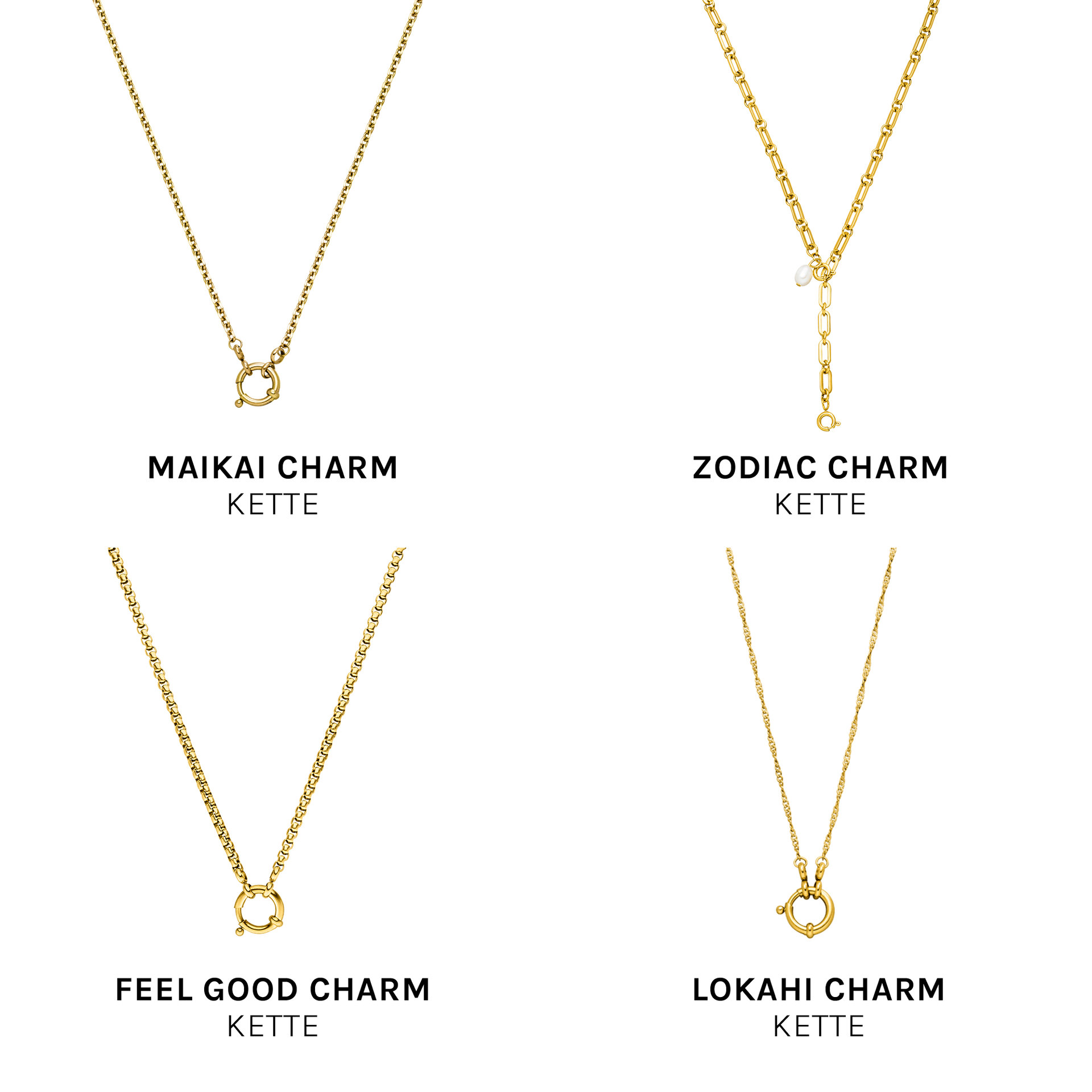 PURELEI Pure P Charm Gold-Anhänger elegant, nickelfrei, minimalistisch, zeitlos, auf weißem Hintergrund inszeniert