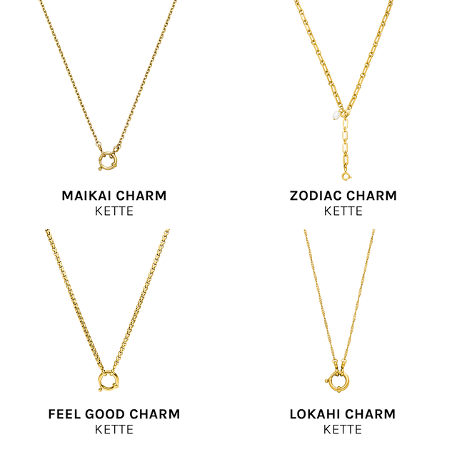 PURELEI Pure S Charm Anhänger aus goldvergoldetem Edelstahl, filigran, elegant und femininer Island-Spirit.