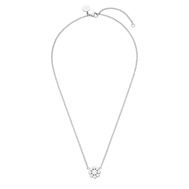 Silberne Kette mit weißem Perlenanhänger, elegant und feminin – PURELEI.