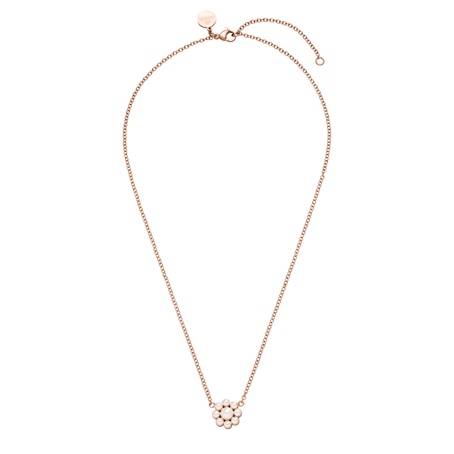 Roségoldene Kette mit Perlenanhänger von PURELEI, elegant und feminin.