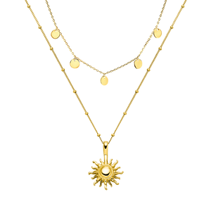 Kailua Ketten-Set von PURELEI, goldene Wasserfest Ketten mit Sonnen- und Münz-Design, elegant und sommerlich.