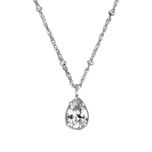 Felice Kette von PURELEI mit weißem Zirkonia an filigraner Edelstahlkette aus 18K Goldlegierung, elegant und zeitlos