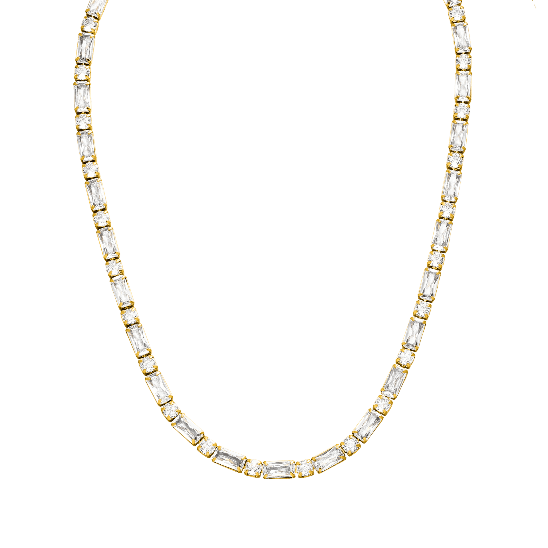 Elegante goldene Kette mit klaren Steinen, strahlend und feminin – PURELEI.