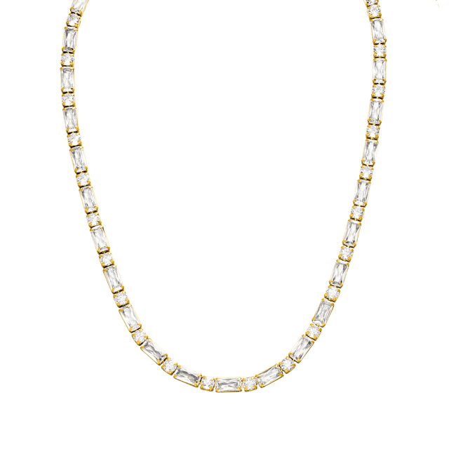 Elegante goldene Kette mit klaren Steinen, strahlend und feminin – PURELEI.