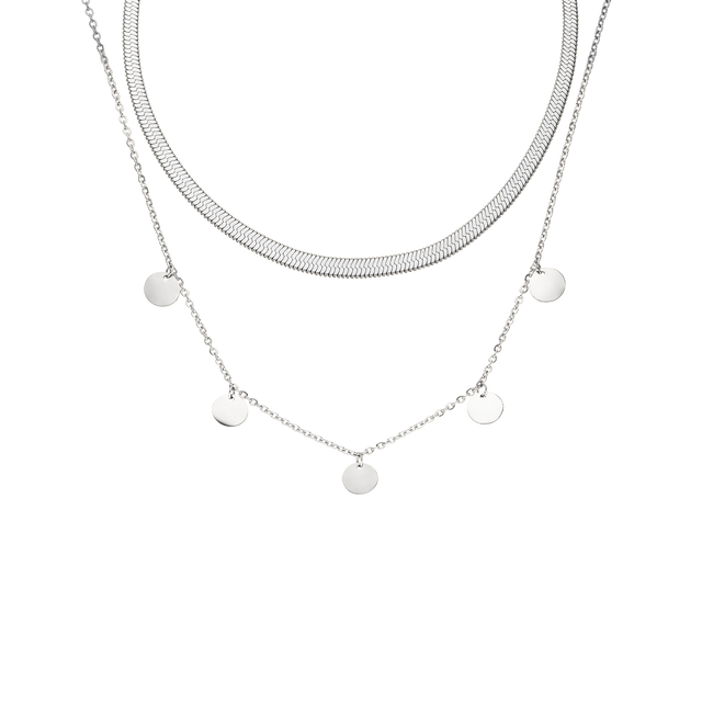 Silberne Kette mit runden Anhängern, elegant und modern, von PURELEI.