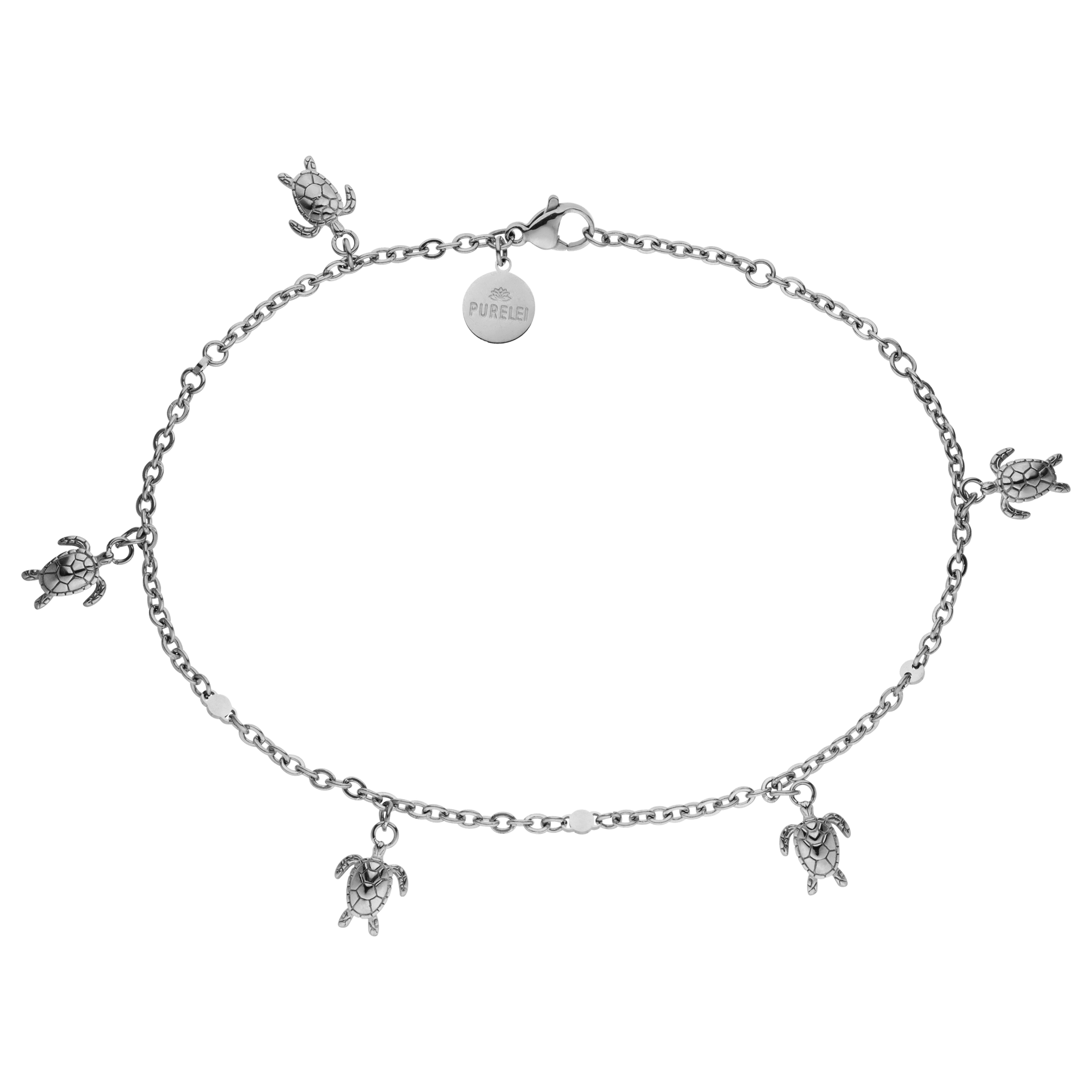 Silbernes Armband mit Schildkröten-Anhängern, inspiriert von der Meereswelt – PURELEI.