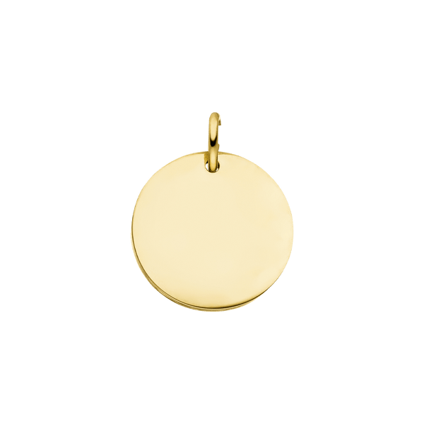 Plate Charm aus 18K vergoldetem Edelstahl, schlichtes rundes Design, edel und zeitlos, PURELEI Signature.