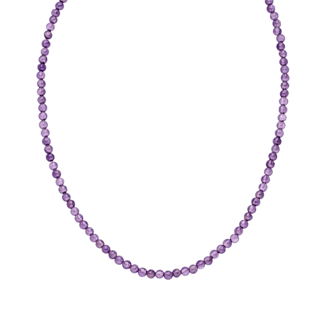Amethyst Kette aus nickelfreien lila Perlen, elegant und feminin, pure Ästhetik von PURELEI.