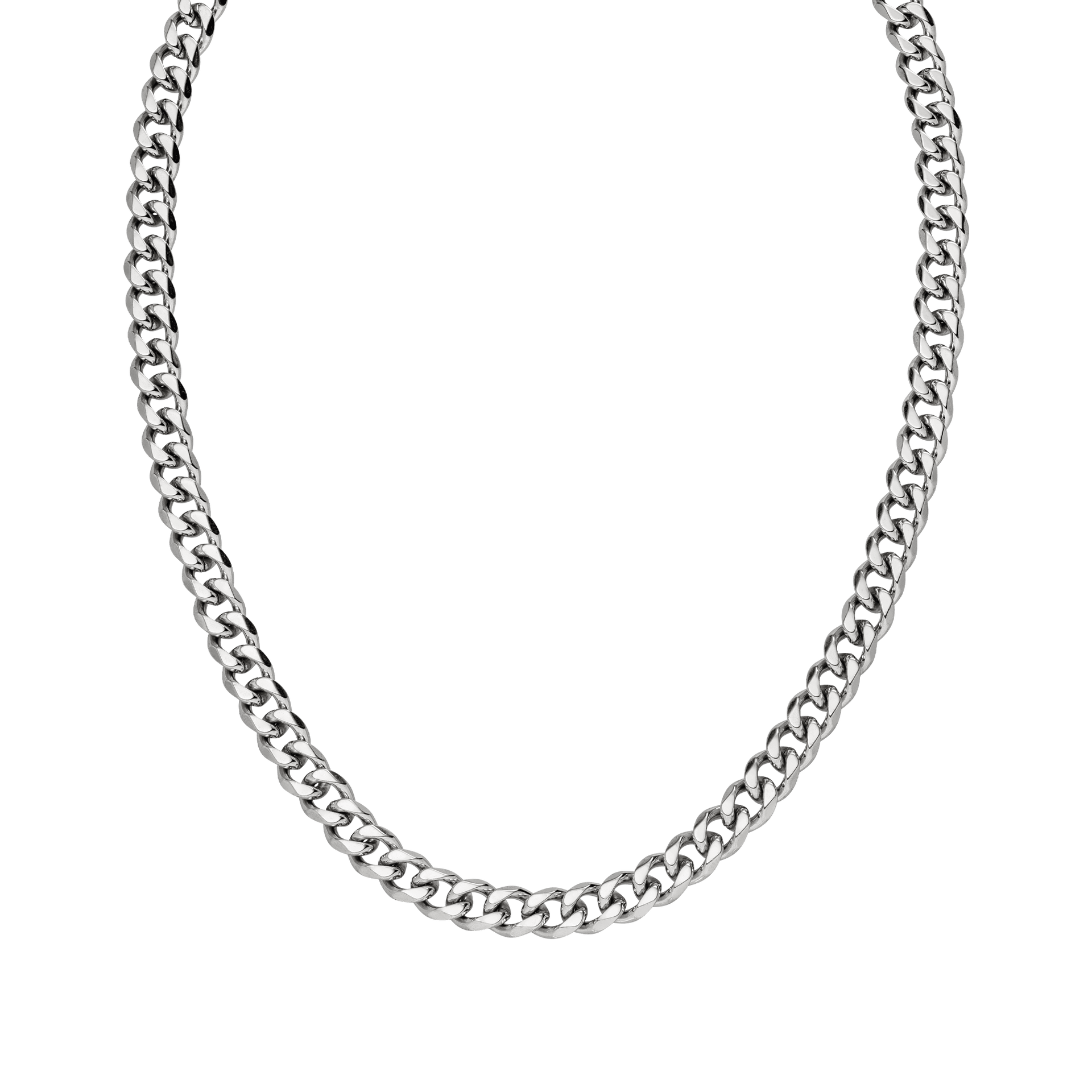 Silberne Kette mit glänzenden Gliedern, elegant und modern, von PURELEI.