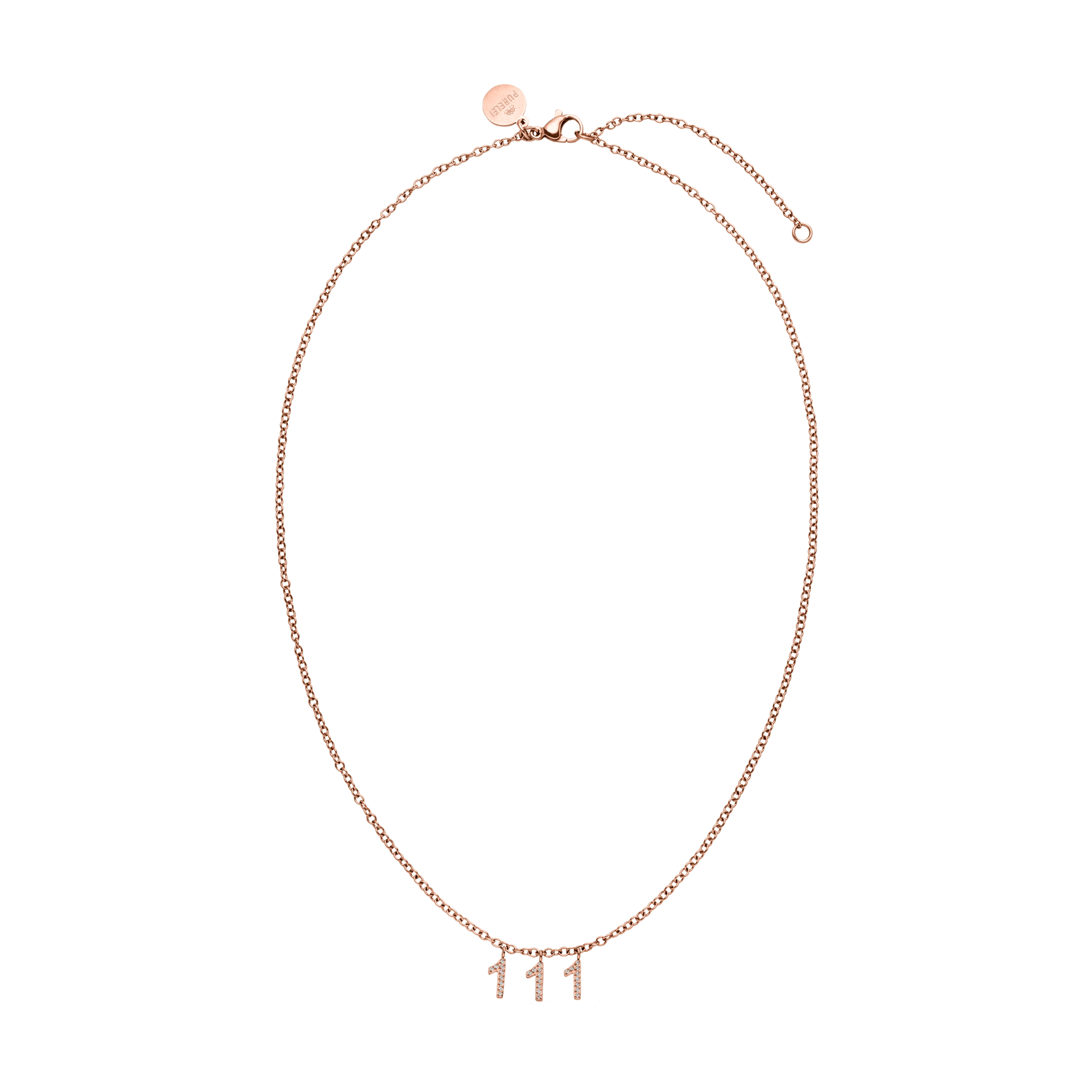 111 Kette in roségold mit Zirkonia-Anhängern, elegante Ankerkette, nickelfrei, femininer Island-Spirit.