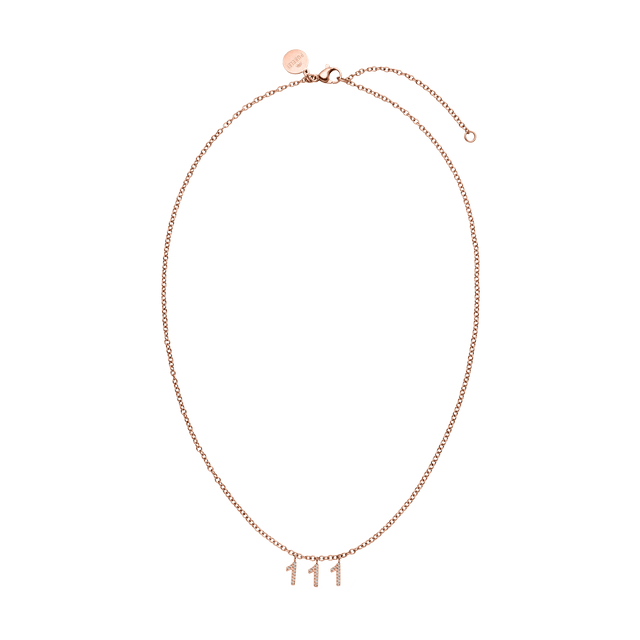 111 Kette in roségold mit Zirkonia-Anhängern, elegante Ankerkette, nickelfrei, femininer Island-Spirit.