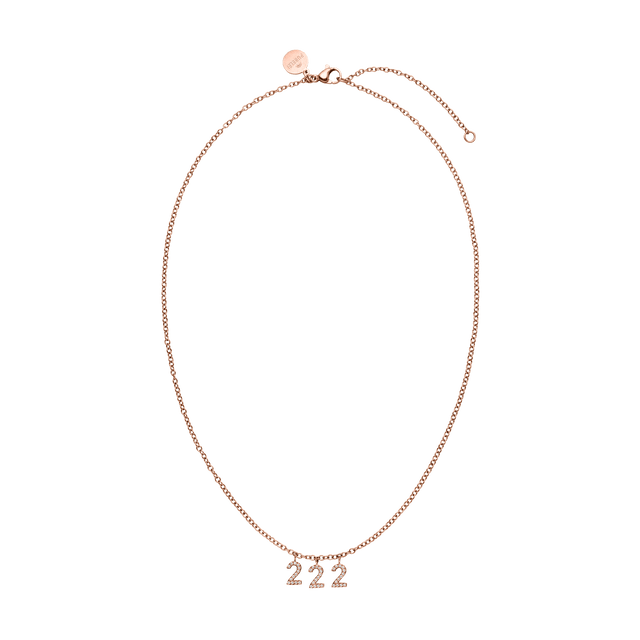 Roségoldene 222 Kette mit Zirkonia-Anhängern und Ankerkette, elegant und feminin