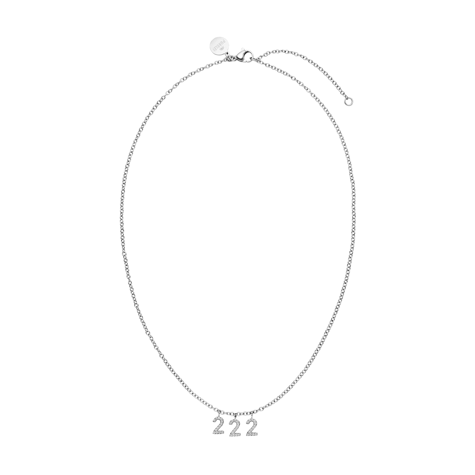 Silberne 222 Kette mit Zirkonia-Steinen, nickelfrei und elegant im Ankerketten-Stil