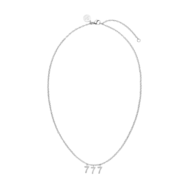 Silberne 777 Kette mit Zirkonia-Anhängern in Ankerkette, elegant und zeitlos, naturinspirierte Ästhetik von PURELEI