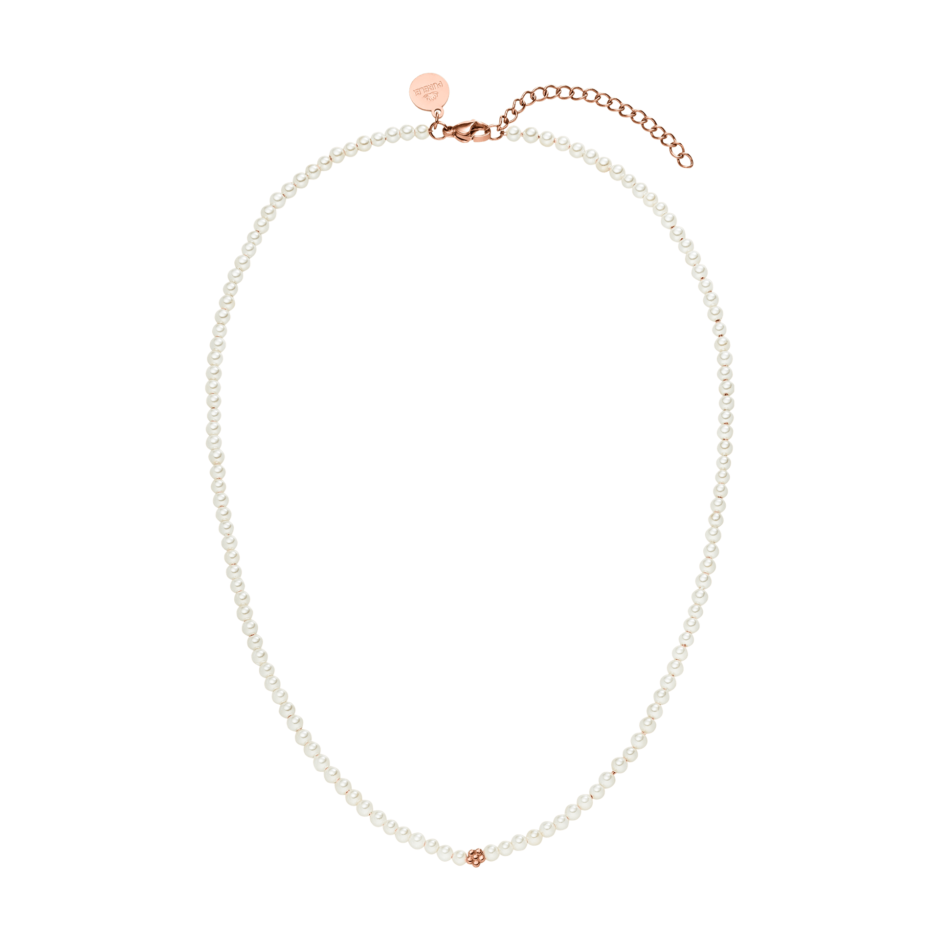 Perlenkette mit roségoldenen Akzenten von PURELEI, elegant und feminin.