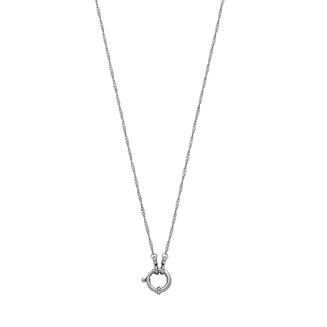 PURELEI Lokahi Charm Kette aus nickelfreiem, silbernem Edelstahl mit filigraner Drehung, elegant und dezent.