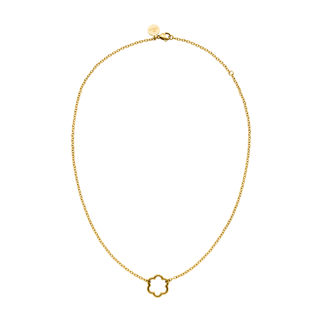 PURELEI Bloom Kette Gold Edelstahl mit zartem Blütenanhänger, elegant und zeitlos für feminine Layerings.