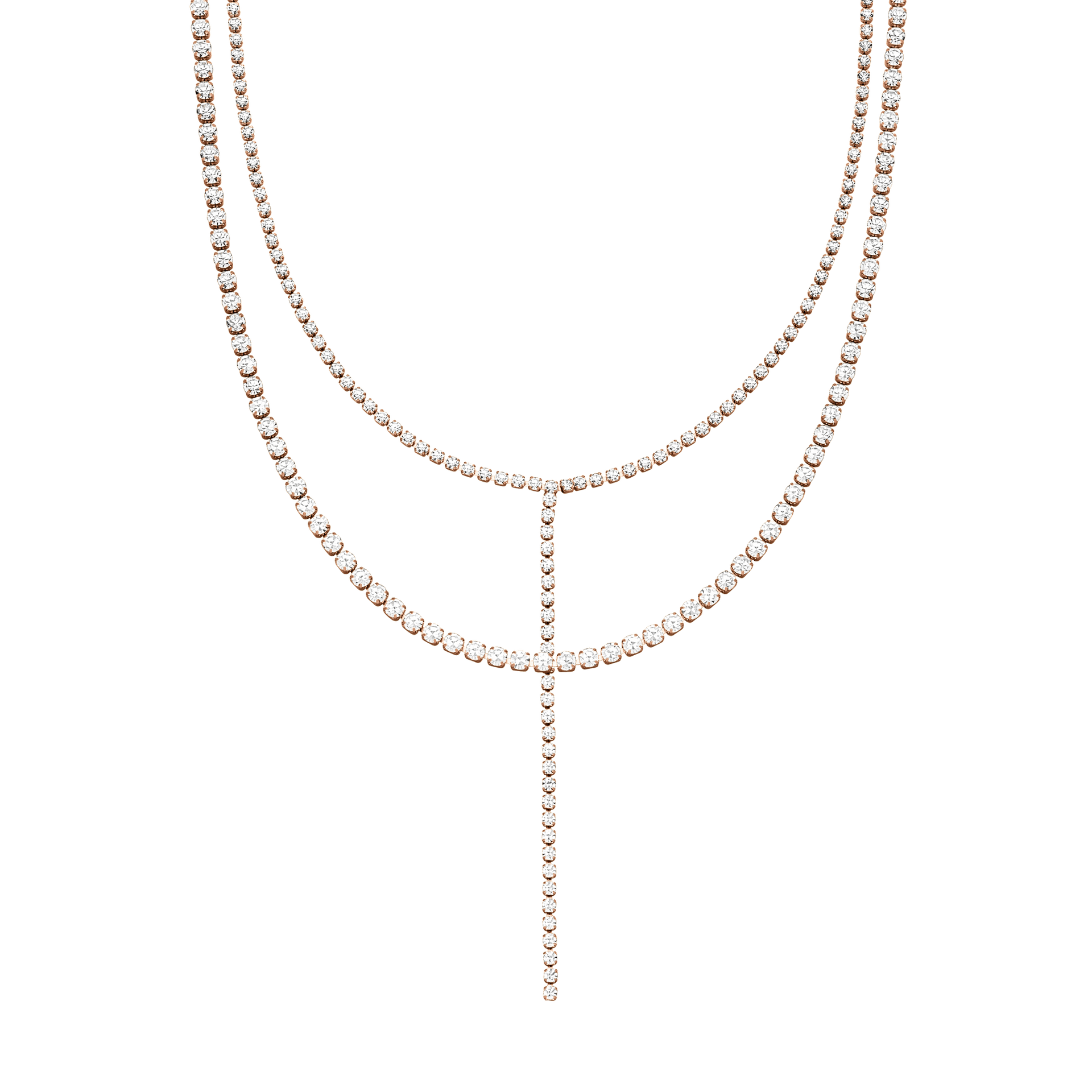 Roségoldene Kette mit funkelnden Kristallen von PURELEI, elegant und feminin.